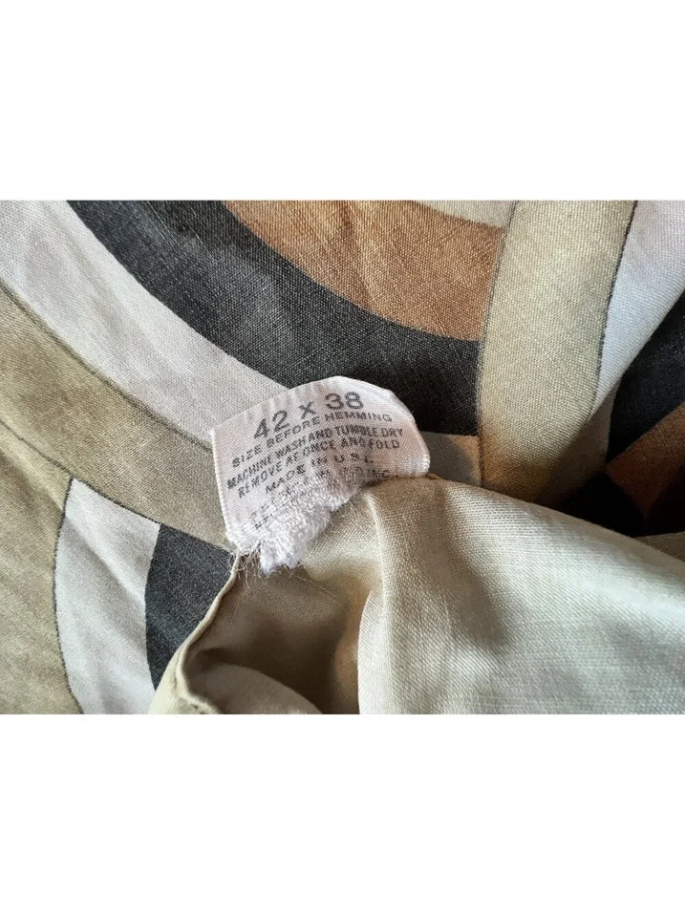 MCM Burlington VERA Pillowcase Std Mod Circles No Iron Percale 1970s USA